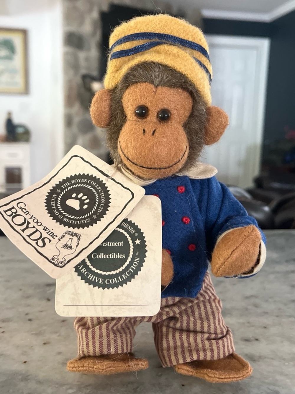 Vintage Retired Boyds Collection Blue Monkey Plush